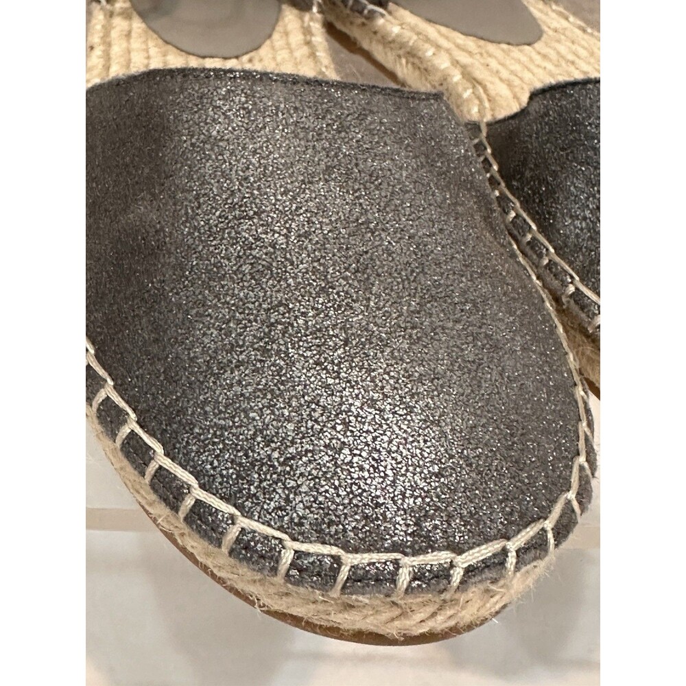 Eileen Fisher Lala Espadrilles Shoes Soft Pewter Metallic Flats US 8.5 EUC - Picture 13 of 16